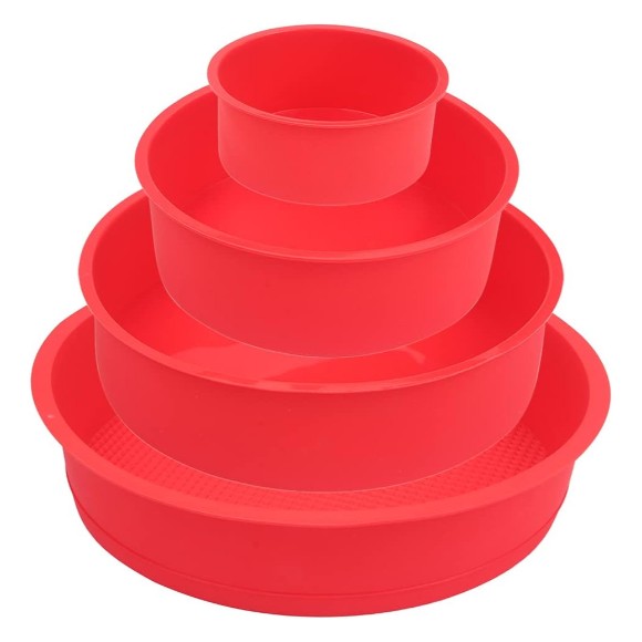 Silicone Cake Mould for Baking Layer Cakes Round Rainbow Cake Wedding 4 6 8 9 Inch Set of 4