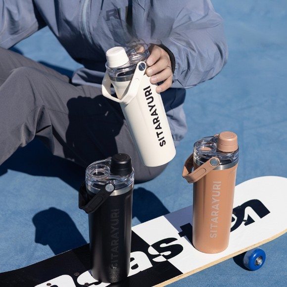 SITARAYURI 800ml Insulated Tumbler Stainless Steel Bottle with Straw