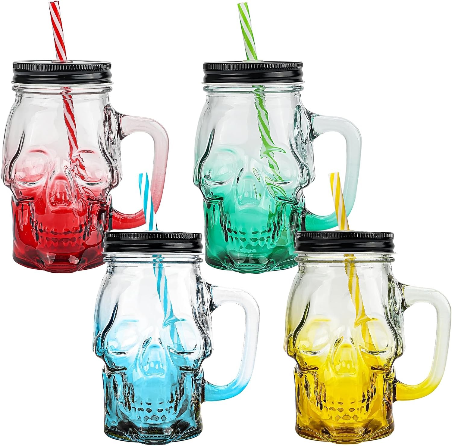 skull-mason-jar-with-lids-straws-and-handle-colorful-drinking-glasses-for-16-oz