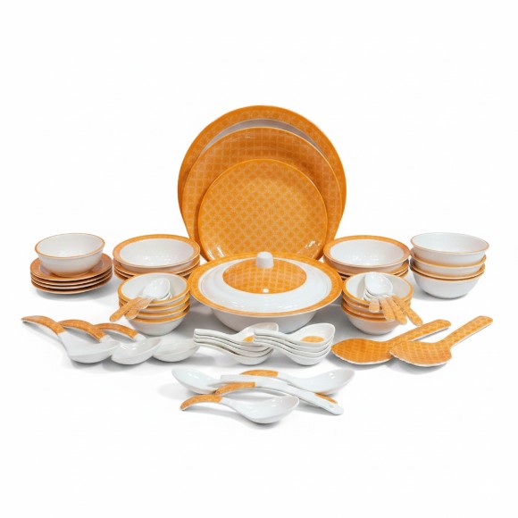 Sky Melamine Honeycomb Amber Dinner Set Serves 8 Person