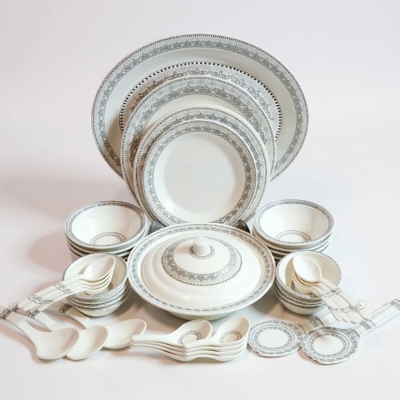 Sky Melamine Platinum Royal Lace Dinner Set Serves 8 Person