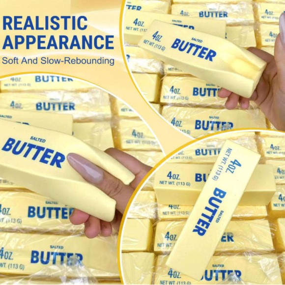 Squishy Realistic Butter Stick Soft Squeeze Unisex 14 Years & up Butter-Shaped 1Pcs