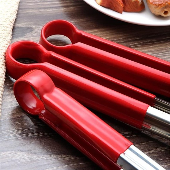 Stainless Steel Food Tongs Kitchen Tongs Bread Tongs BBQ Tongs Cooking Tools 9-Inch