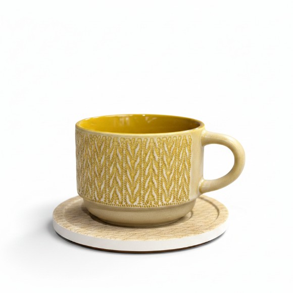 Danny Home Tea Ceramic Mugs with Coasters Pack of 6