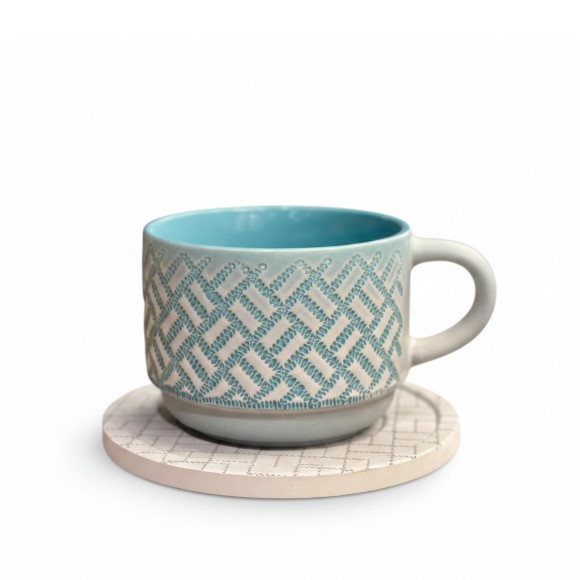 Danny Home Tea Ceramic Mugs with Coasters Pack of 6