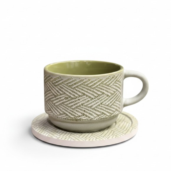 Danny Home Tea Ceramic Mugs with Coasters Pack of 6