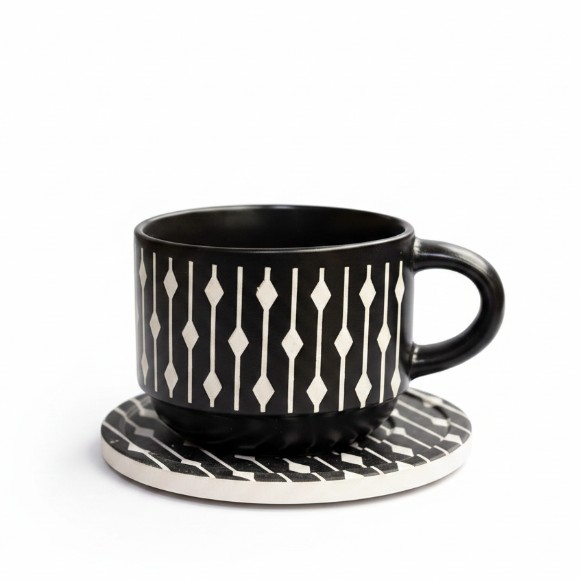 Danny Home Tea Ceramic Mugs with Coasters Pack of 6