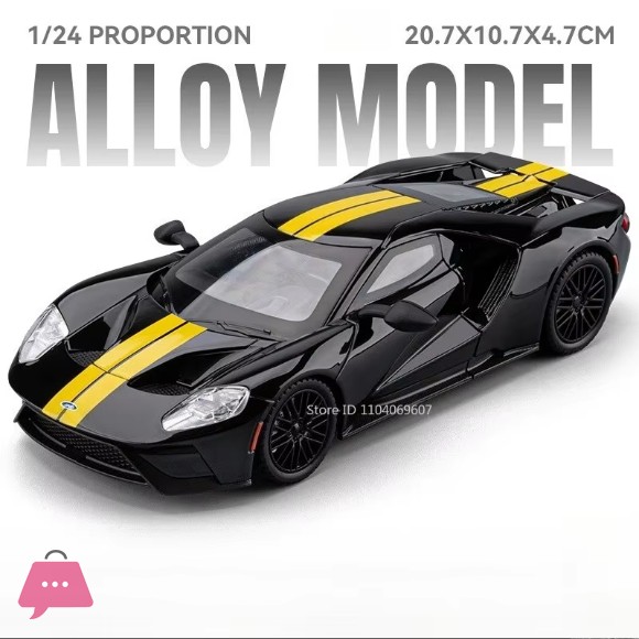 1:24 F1-LM GT Model Car Diecast Alloy Toys Doors Opened Sound Light Pull Back Diecast Model Car