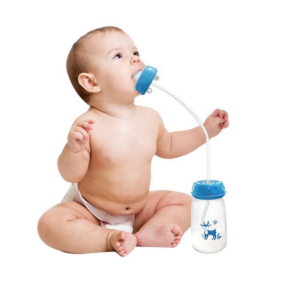 Hands Free Feeding Bottle Self Feeding Baby Bottle 240ml