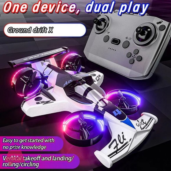2-in-1 Flying RC Drone & Stunt Car for Kids | Remote Control Toy