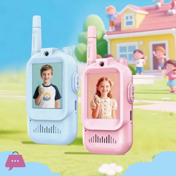 2Pcs Rechargeable Kids Video Walkie Talkie