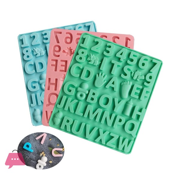 3D Boy Alphabet Silicone Mold Letters Chocolate Mold Cake Decorating Tools Tray Molds Jelly Cookies Baking Mould