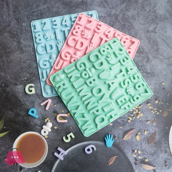 3D Boy Alphabet Silicone Mold Letters Chocolate Mold Cake Decorating Tools Tray Molds Jelly Cookies Baking Mould