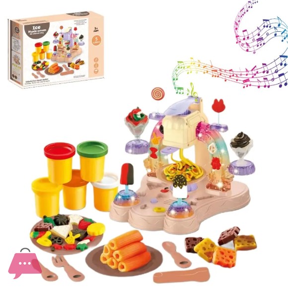 3D Color Mud Ice Cream Machine with Music and Light