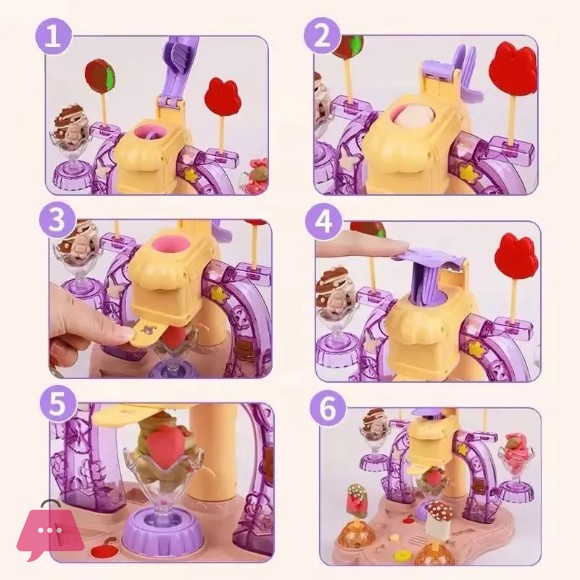 3D Color Mud Ice Cream Machine with Music and Light