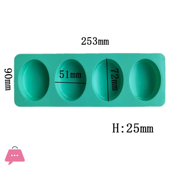 4 Cavity Oval Soap Silicone Mold Silicone Mold Silicone Soap Mold Soap Making Mold Silicone Soap Mold