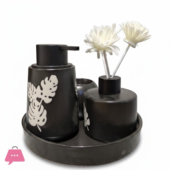 4-Piece Bathroom Accessories Set with Tray