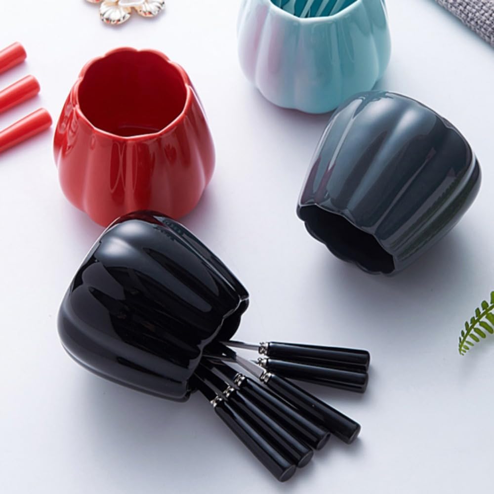 Luxury Ceramic Fruit Fork Set Stainless Steel Pick