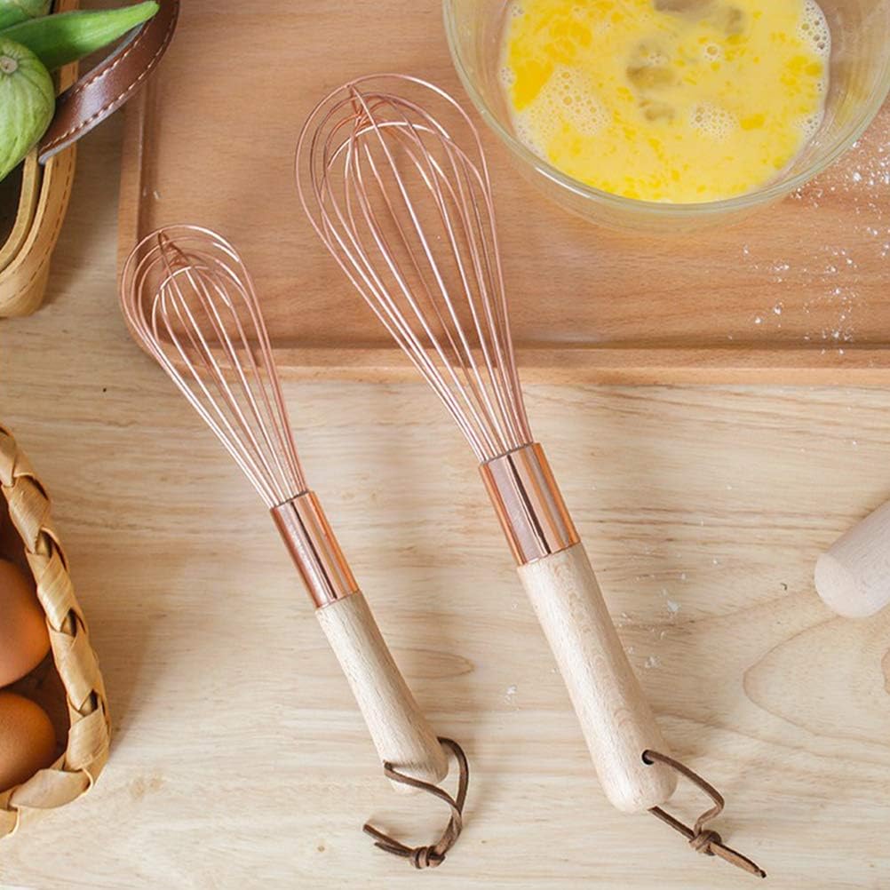 Stainless Steel Wire Whisk for Cooking - Wooden Handle