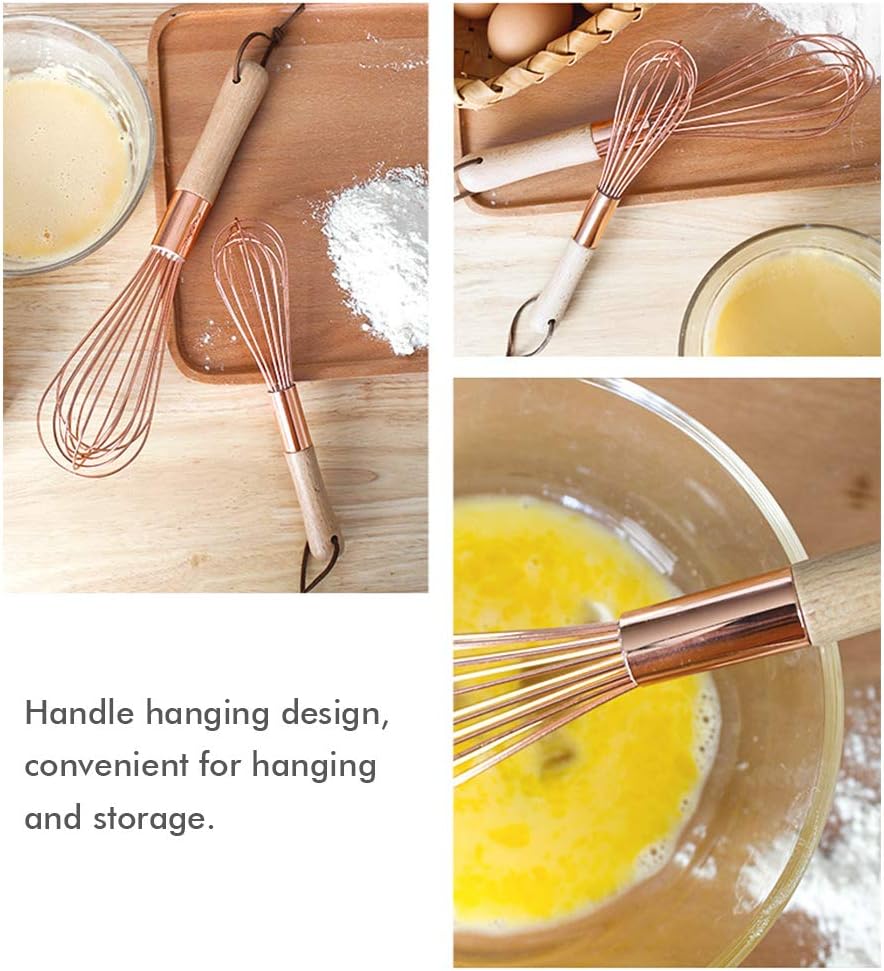Stainless Steel Wire Whisk for Cooking - Wooden Handle