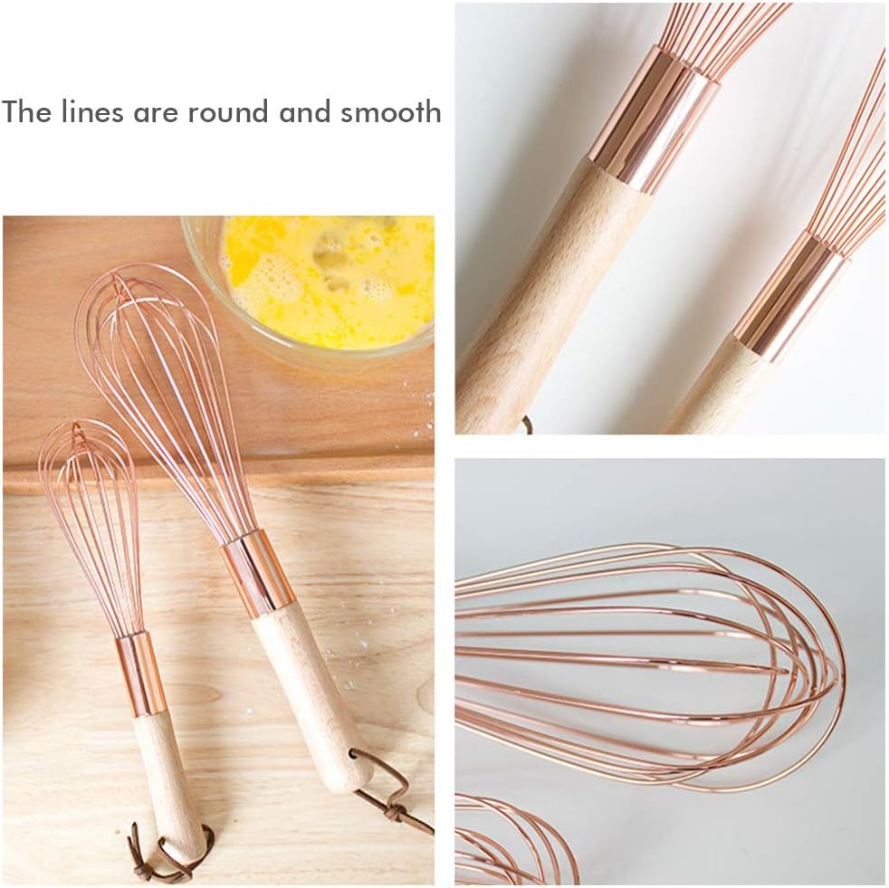 Stainless Steel Wire Whisk for Cooking - Wooden Handle