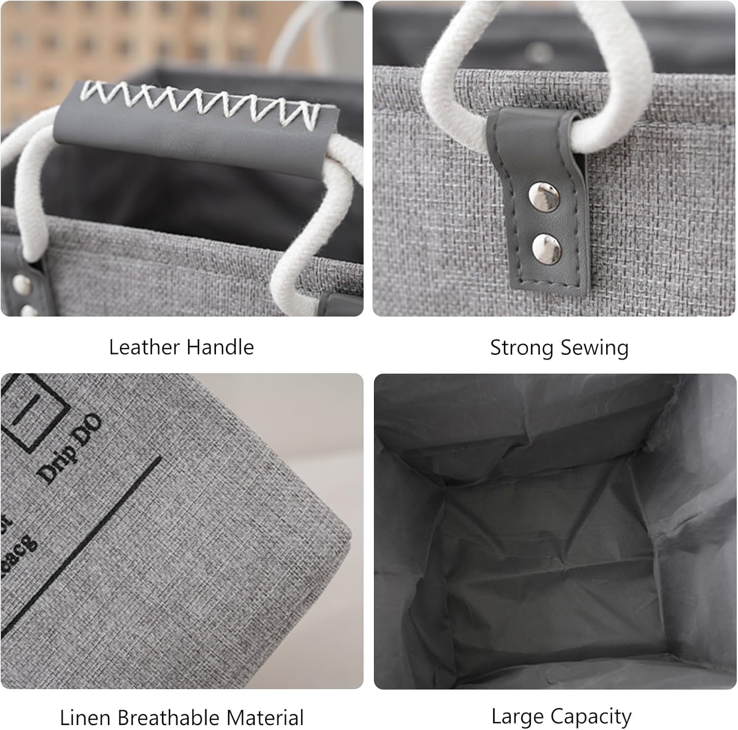 Laundry Basket 50L Foldable Laundry Hamper Organizer with Handles