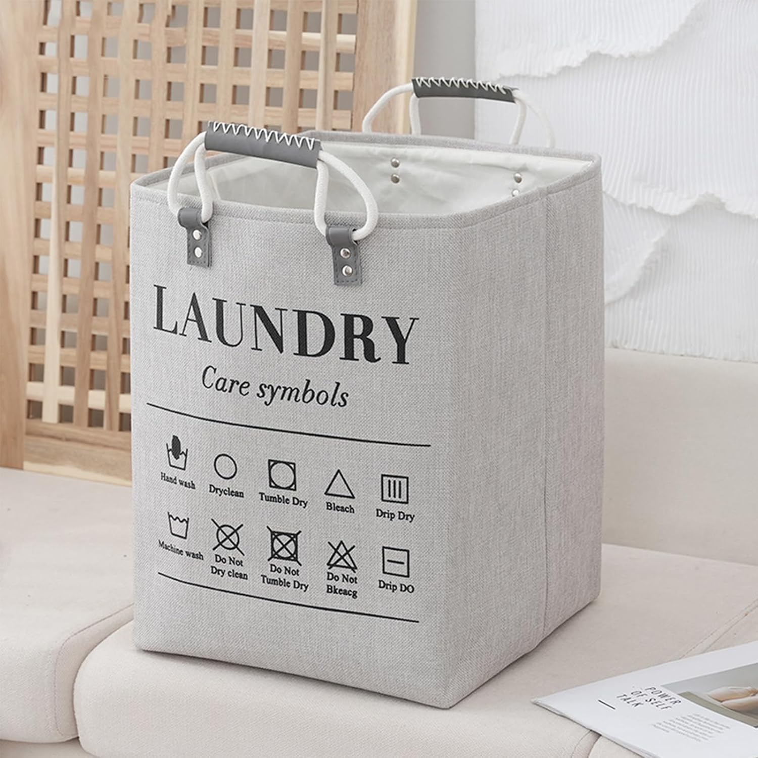 Laundry Basket 50L Foldable Laundry Hamper Organizer with Handles