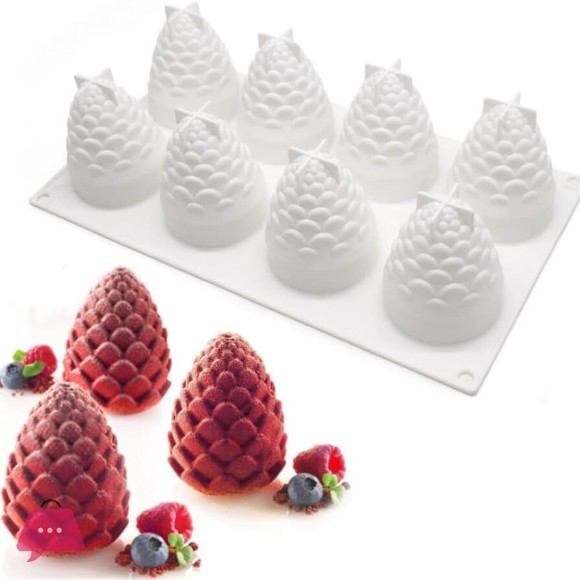 8 Pine Cone Silicone Baking Mold for Cakes and Chocolate Microwave