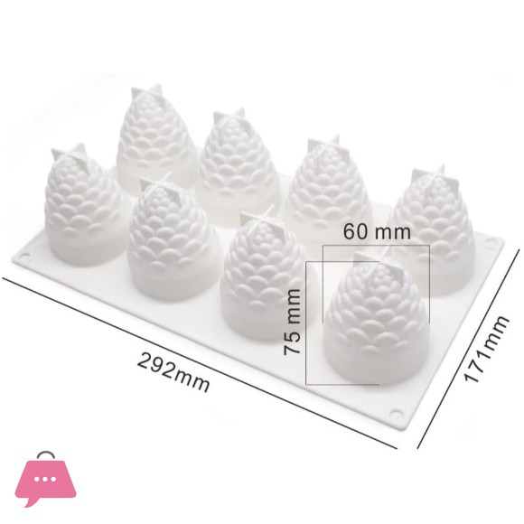 8 Pine Cone Silicone Baking Mold for Cakes and Chocolate Microwave