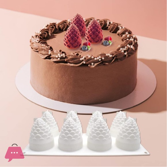 8 Pine Cone Silicone Baking Mold for Cakes and Chocolate Microwave