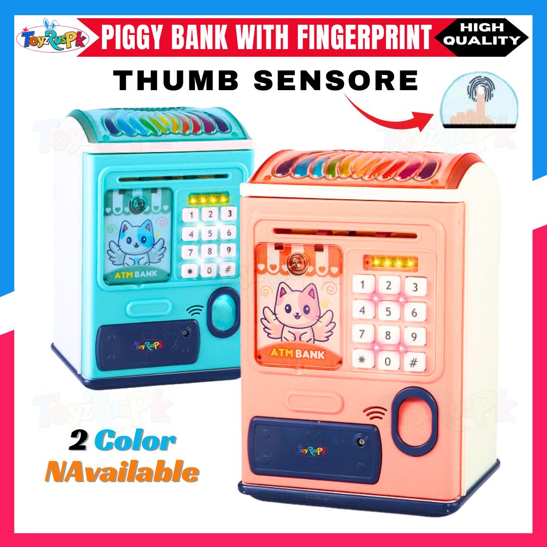 Piggy Bank Money Box for Kids Finger Print ATM Machine