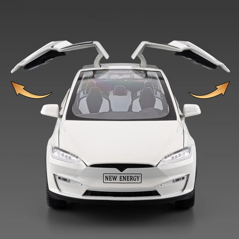 1:24 Model X SUV Alloy Car Model Diecasts Metal Car Model Simulation Sound and Light Toy Car
