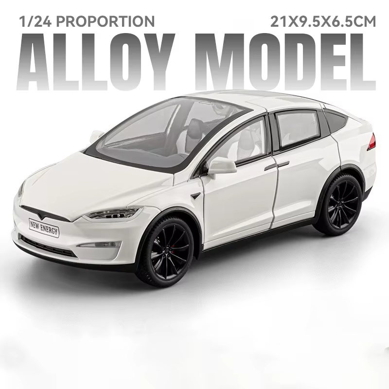1:24 Model X SUV Alloy Car Model Diecasts Metal Car Model Simulation Sound and Light Toy Car