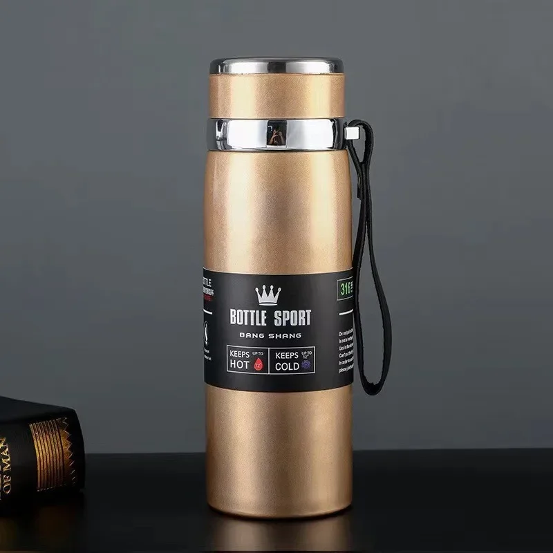 Large Capacity Stainless Steel Vacuum Flask Leak Proof Double Walled Insulated Bottle for Camping Hiking Sports