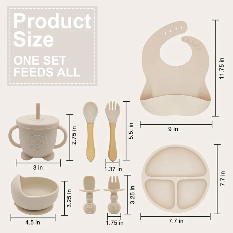 Silicone Baby Feeding Set-8Pcs