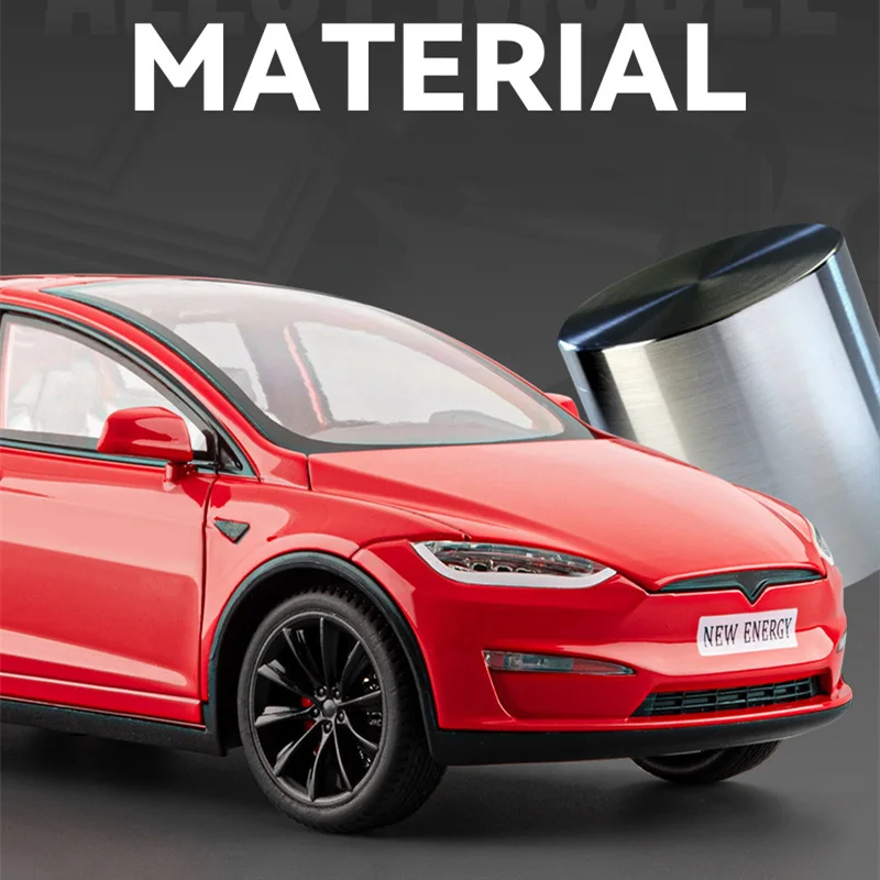 1:24 Model X SUV Alloy Car Model Diecasts Metal Car Model Simulation Sound and Light Toy Car