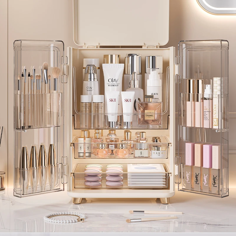 Acrylic Cosmetics Storage Box Large-Capacity Dust-Proof Desktop Dressing Table Luxury Makeup Box