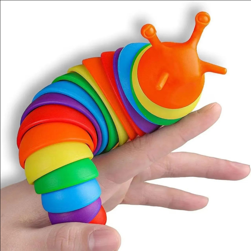 1pcs random colorful slug caterpillar stress relief toy strange slug puzzle simulation decompression toy