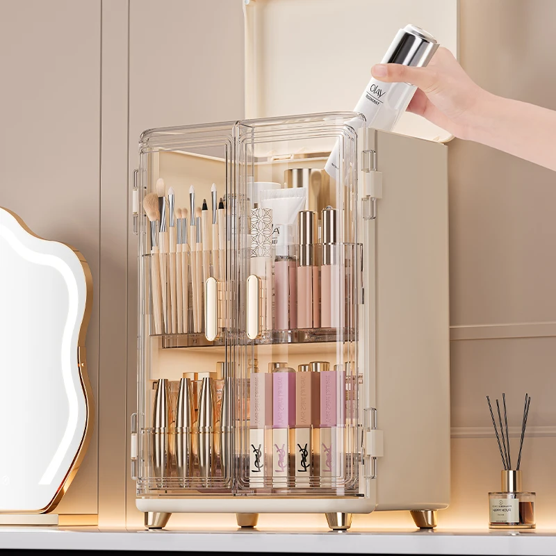 Acrylic Cosmetics Storage Box Large-Capacity Dust-Proof Desktop Dressing Table Luxury Makeup Box