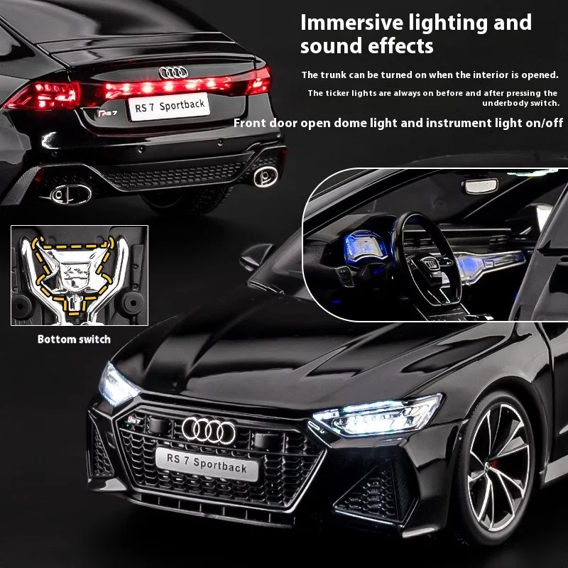 1:18 AUDI RS7 Sportback Four Door Coupe Remote Control Alloy Diecast Model Car