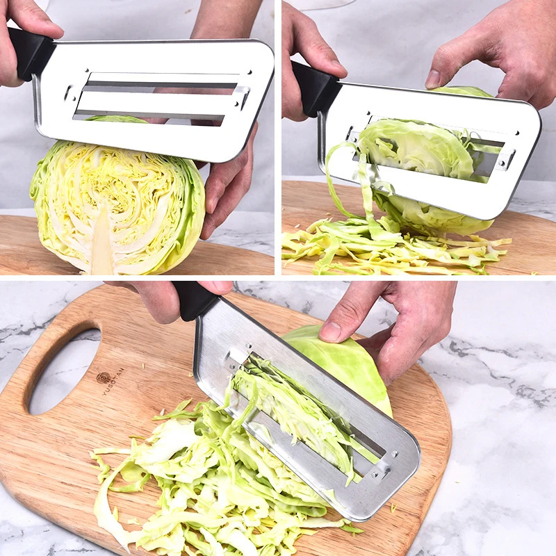 Stainless Steel Cabbage Slicer with Handle Multifunctional Vegetable Shredder Manual Cabbage & Veggie Slicing Tool