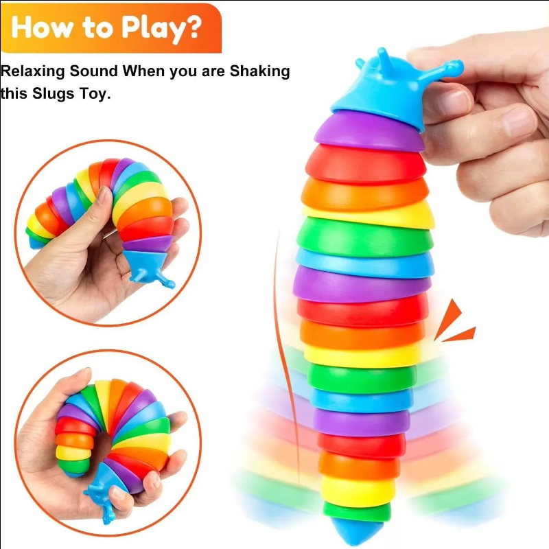 1pcs random colorful slug caterpillar stress relief toy strange slug puzzle simulation decompression toy