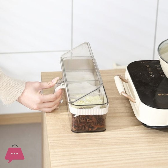 Acrylic 4 Compartments Spice Storage Container Set