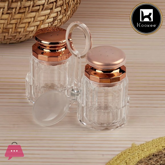 Acrylic Salt and Pepper Shakers Set with tray for Dining Tables