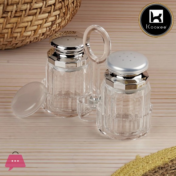 Acrylic Salt and Pepper Shakers Set with tray for Dining Tables