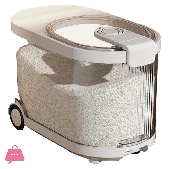 Airtight Rice Container - with Lids and Wheels - Storage Container