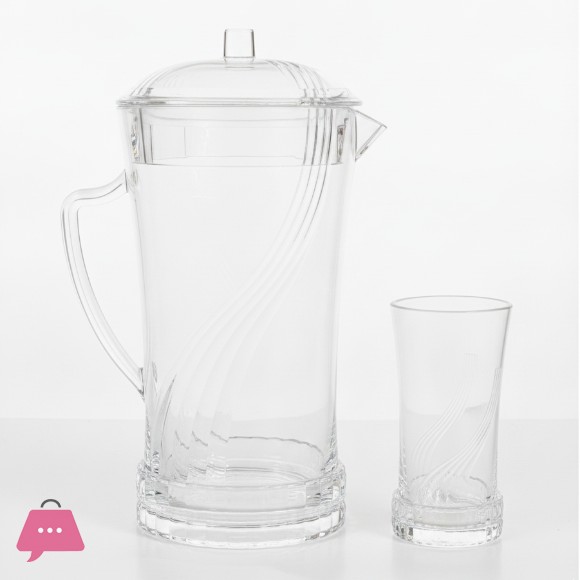 Azad Acrylic Water Set Jug Glass Set of 7