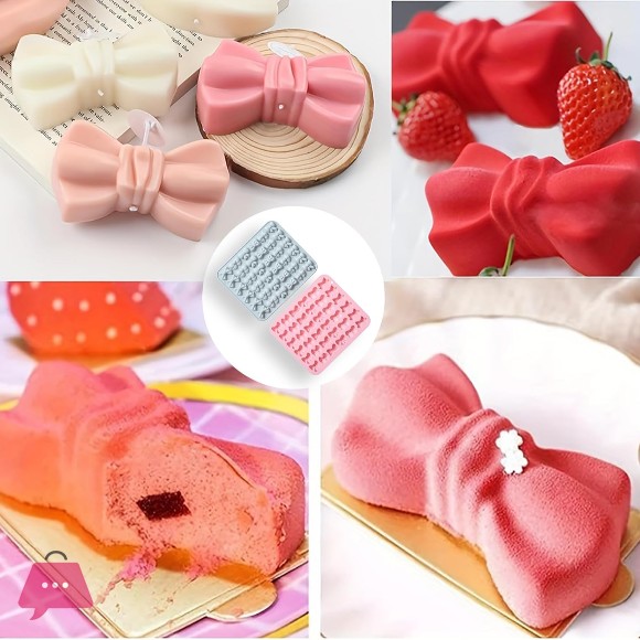 Bow Silicone Chocolate Molds, 36-Cavity Mini Bow Shape Candy Molds Tray for Cake, Pudding, Jelly, Ice Cube, Biscuits and Cake Decorating, DIY Crafts