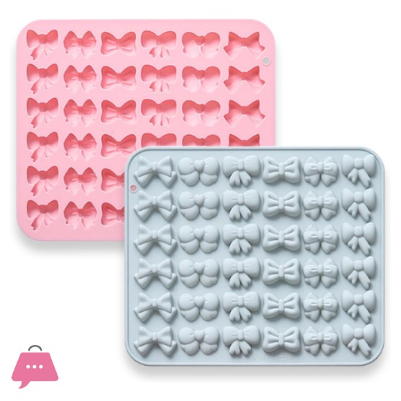 Bow Silicone Chocolate Molds, 36-Cavity Mini Bow Shape Candy Molds Tray for Cake, Pudding, Jelly, Ice Cube, Biscuits and Cake Decorating, DIY Crafts