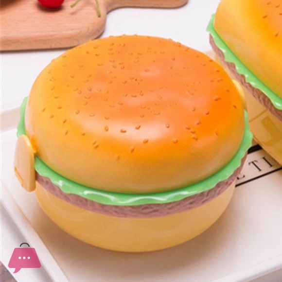 Burger Design Round Shape Lunch Box for Kids